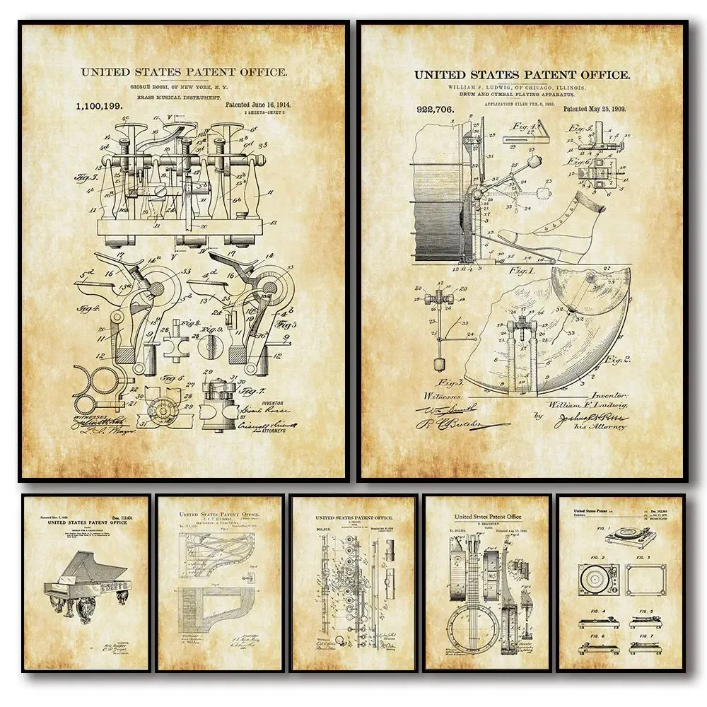 Musical Instrument Painting - Poster Seni Dinding Alat Musik Pengontrol