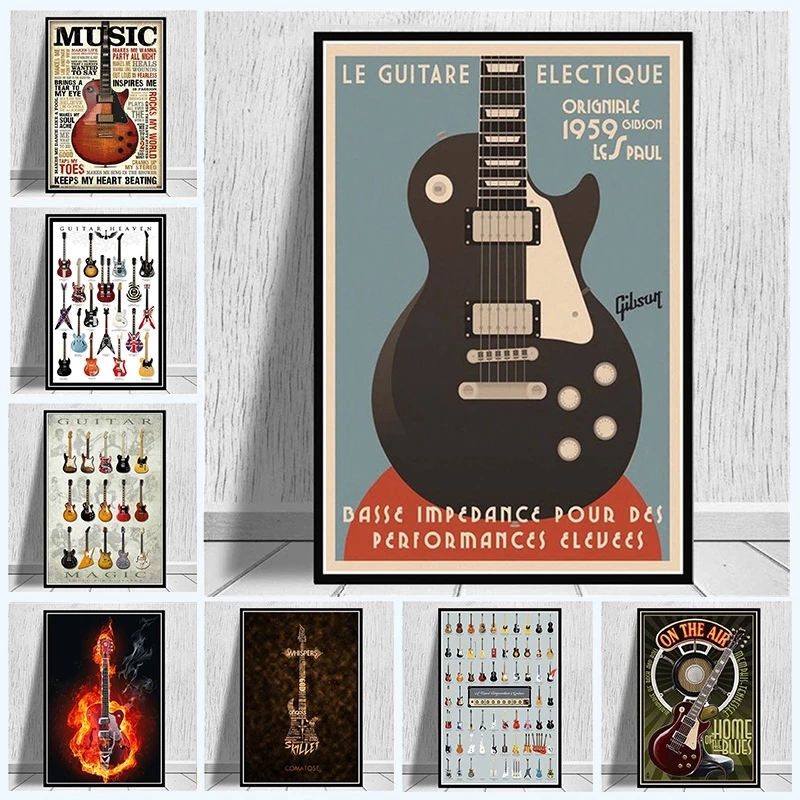 Musical Instrument Painting - Notasi Koleksi Instrumen Gitar Kutipan Musik