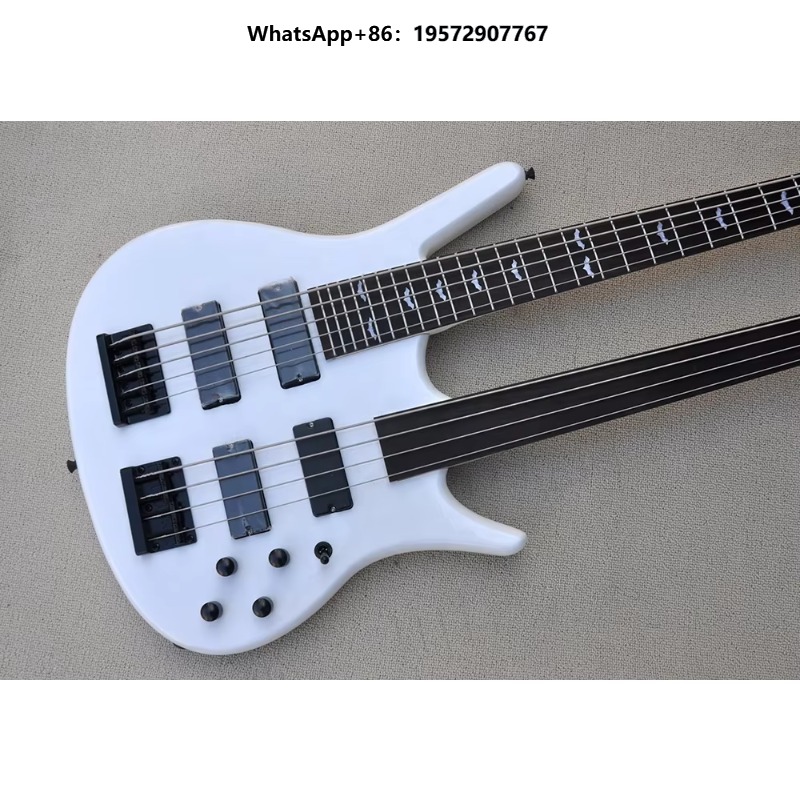 Bass Guitar Fretless - Gitar Bass Elektrik Double Neck 4+5
