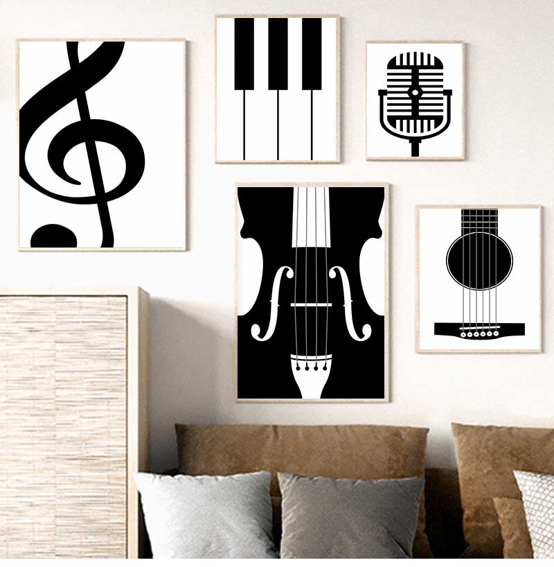 Musical Instrument Painting - Poster instrumen minimalis dan cetakan penggemar