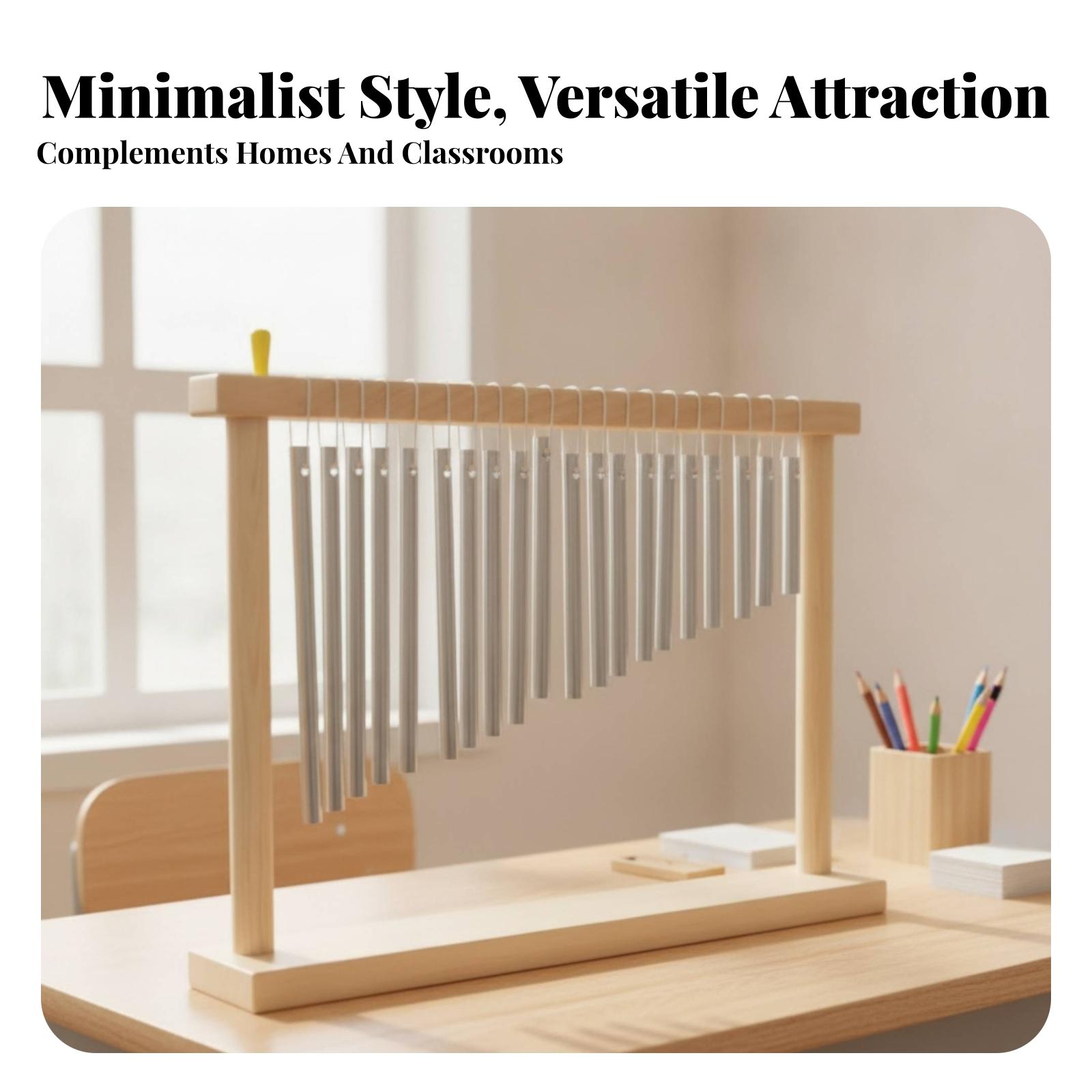 Musical Instrument Chimes - Set Lonceng Angin Berbingkai Kayu dengan