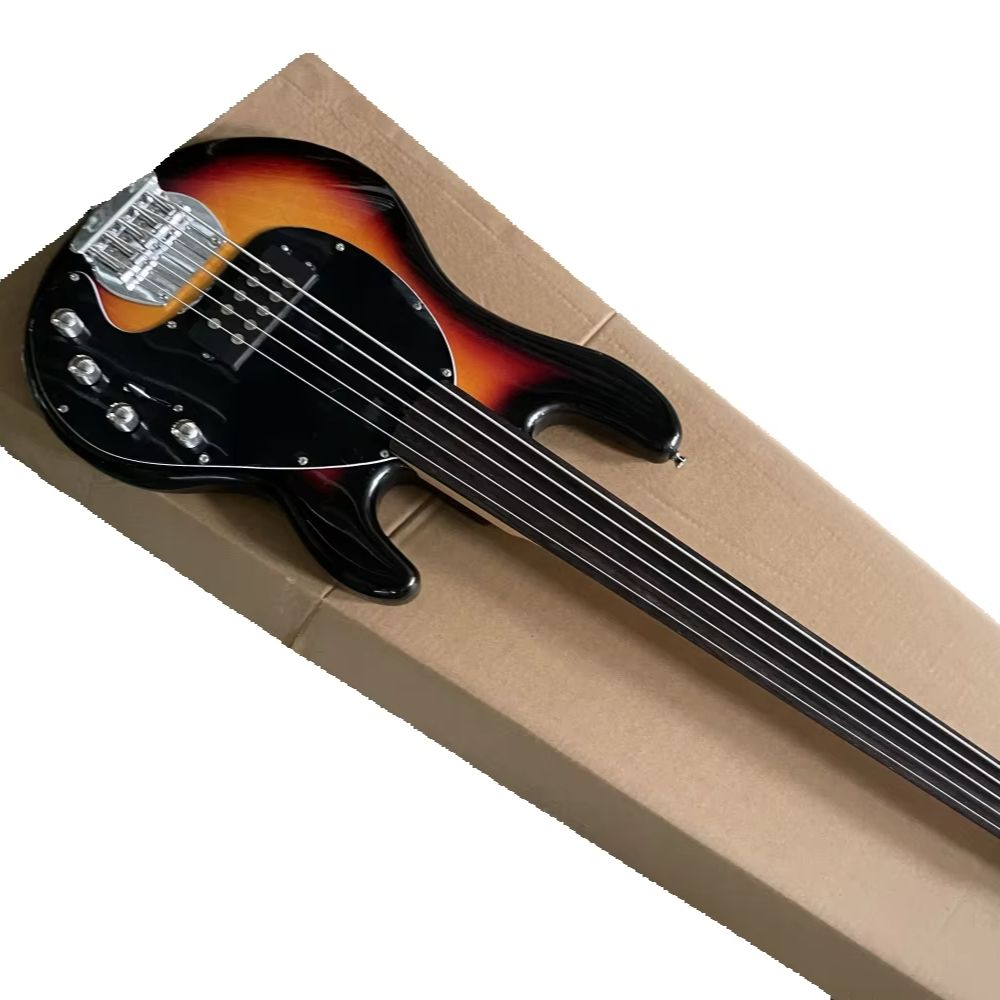 Bass Guitar Fretless - Gitar bass 5 senar sunset, bass