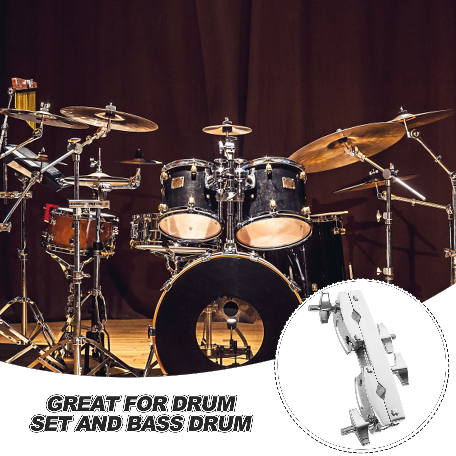 Musical Instrument Bass - Penyangga Cowbell Drum Set Premium, Penjepit