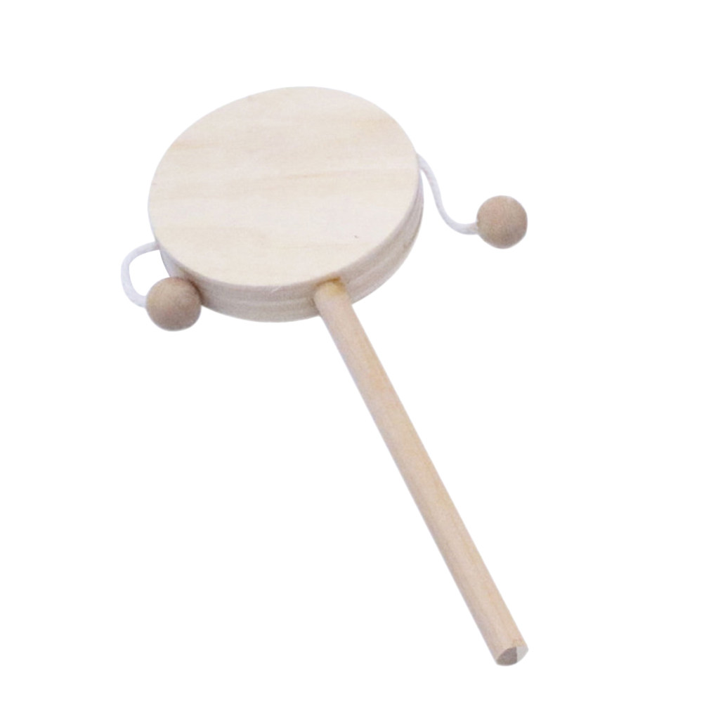 Musical Instrument Painting - 1Set Drum Rattle DIY Kayu Tanpa