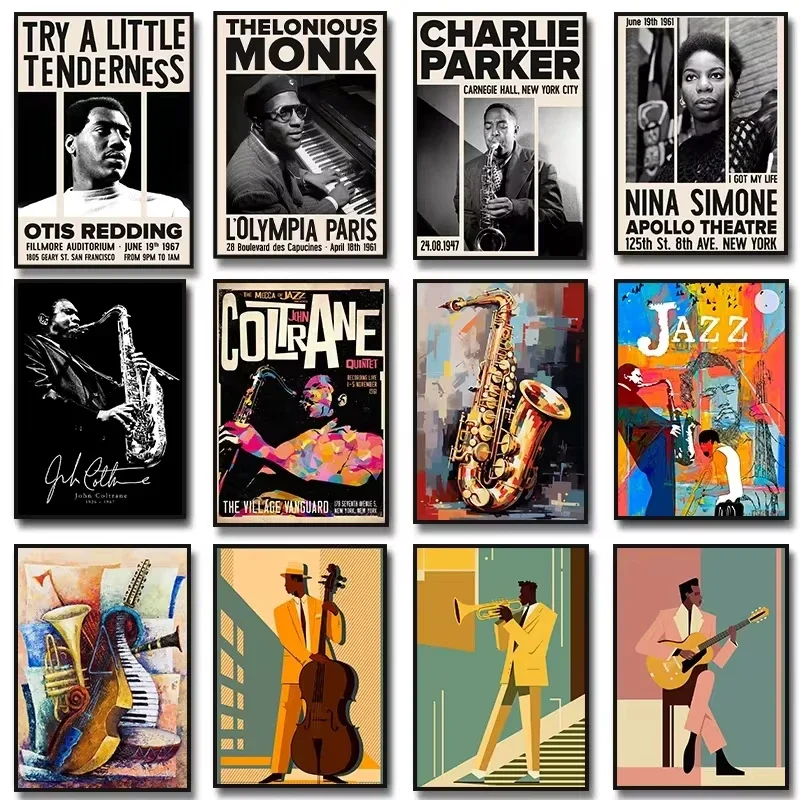 Musical Instrument Painting - Musik Jazz Saksofon Gitar Cello John