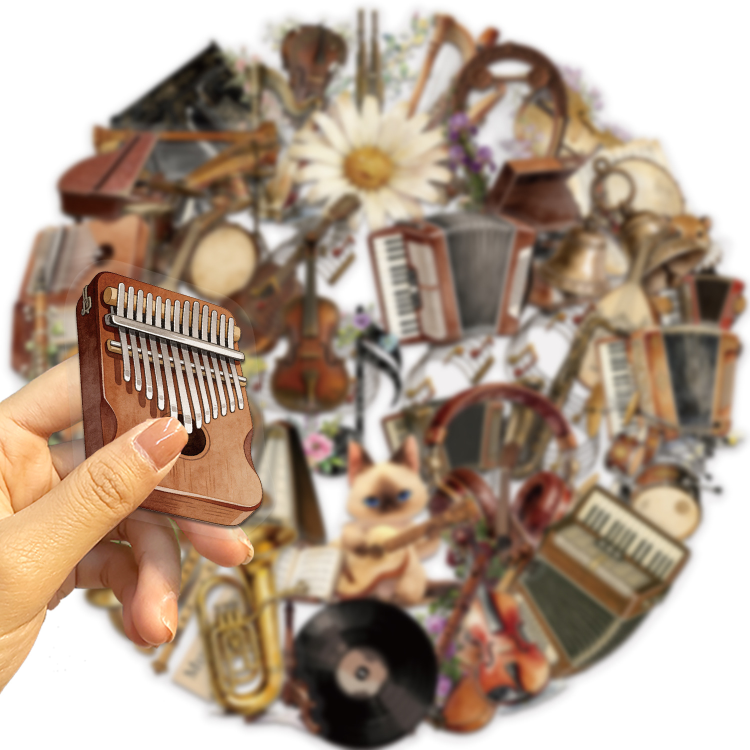 50PCS Stiker Instrumen Musik R - Musical Instruments List ulasan dan harga