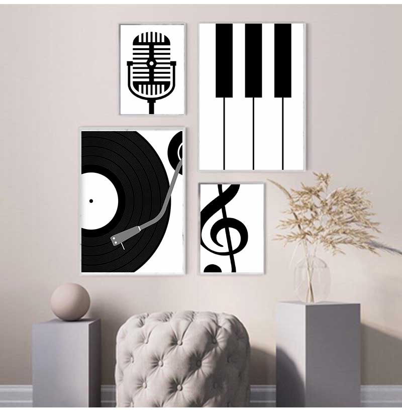 Poster instrumen minimalis dan - Musical Instrument Painting ulasan dan harga
