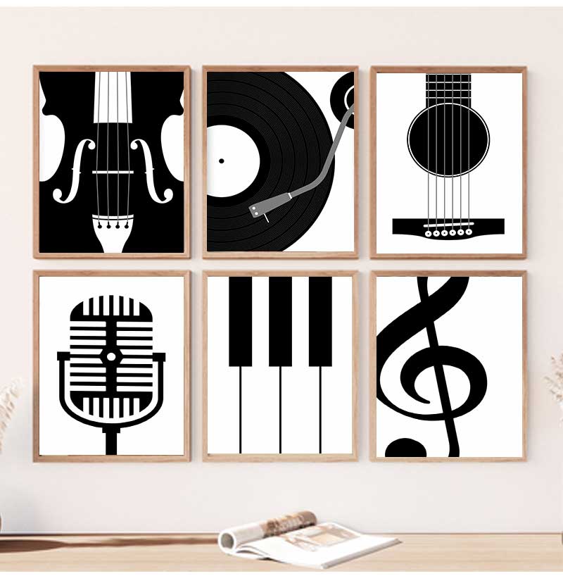 Poster instrumen minimalis dan - Musical Instrument Painting ulasan dan harga