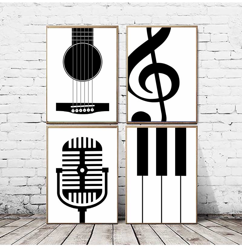 Poster instrumen minimalis dan - Musical Instrument Painting ulasan dan harga
