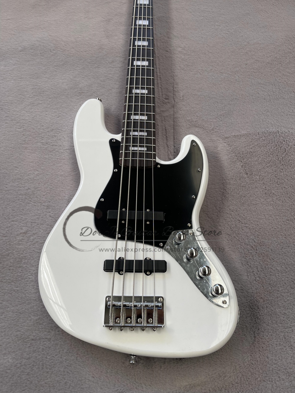 Gitar Bass Putih 5 Senar, Jemb - Bass Guitar Fretless ulasan dan harga